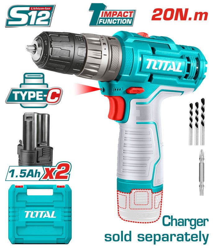 [TIDLI12202] LI - ION 2*BATT 12V مقدح بطارية رجراج - J.H For Tools and Hardware