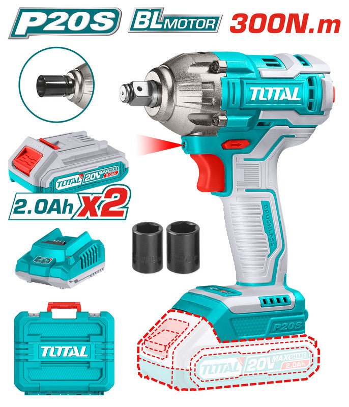 [TIWLI2038] 1/2'' 20V x 2 Battery فرد شد طربوش على البطارية - J.H For Tools and Hardware