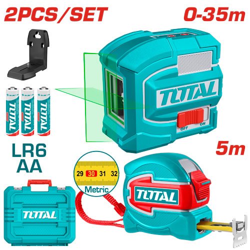[TLL680081 - 1] مجموعة ليزر شقلة اخضر+متر صناعي - J.H For Tools and Hardware