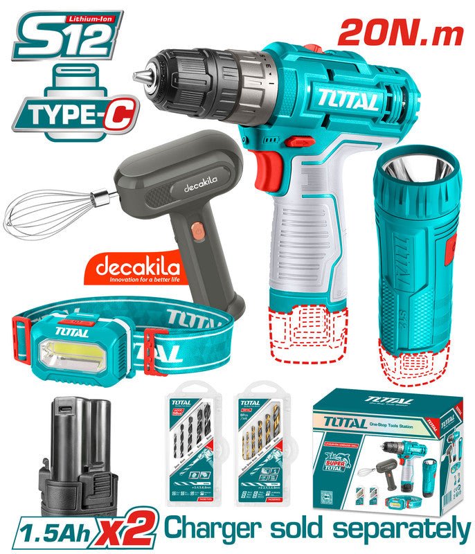 [TOSLI23115] 12V 4PCS مجموعة مقدح عالبطارية مع انتريك وضو بالراس - J.H For Tools and Hardware