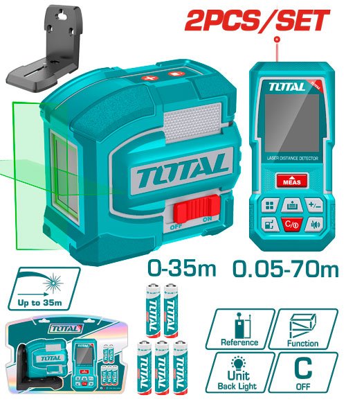 [TOSLL0401] مجموعة متر ليزر + ليزر شقلة - J.H For Tools and Hardware