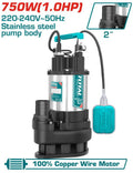 [TWP775016] 750W(1.0HP) 2" MaxH: 13M طرمبة مياة مجاري غاطسة - J.H For Tools and Hardware